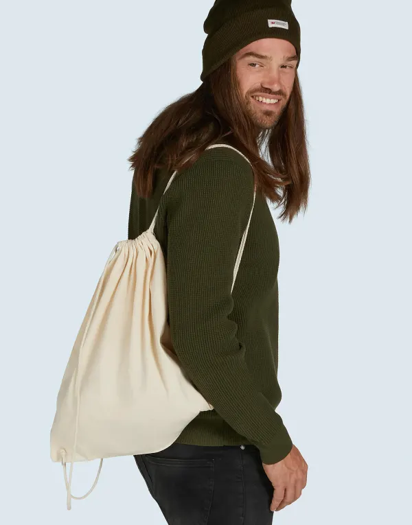 Baby Canvas Cotton Drawstring Backpack porté — vue 1