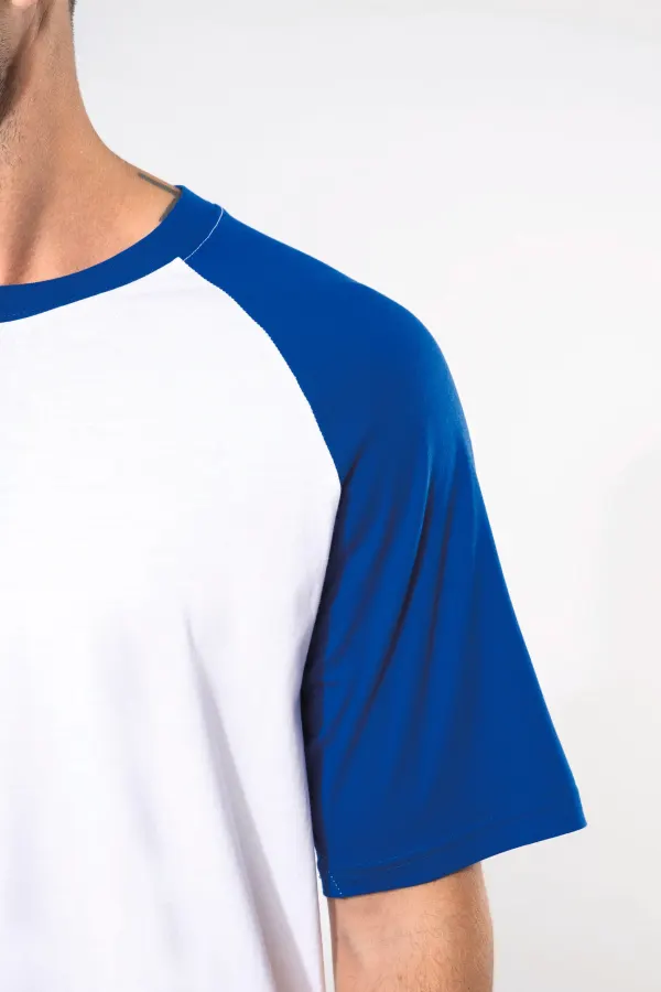 Baseball > T-shirt bicolore manches courtes porté — vue 3