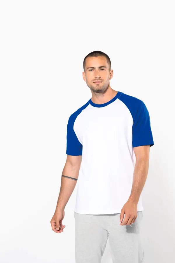 Baseball > T-shirt bicolore manches courtes porté — vue 4