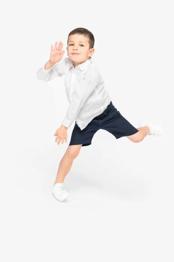 Bermuda en lin enfant porté — vue 2