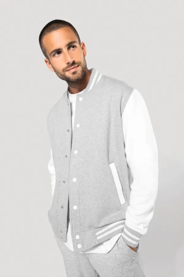Blouson molleton teddy unisexe porté — vue 3