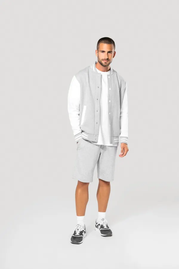 Blouson molleton teddy unisexe porté — vue 4