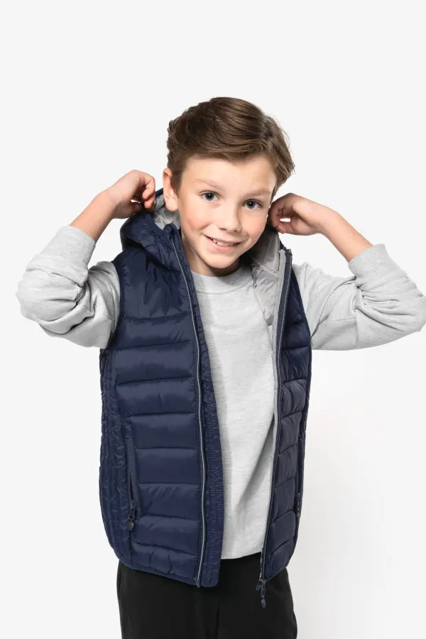 Bodywarmer à capuche enfant porté — vue 2