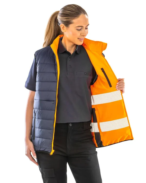 Bodywarmer de sécurité réversible porté — vue 1