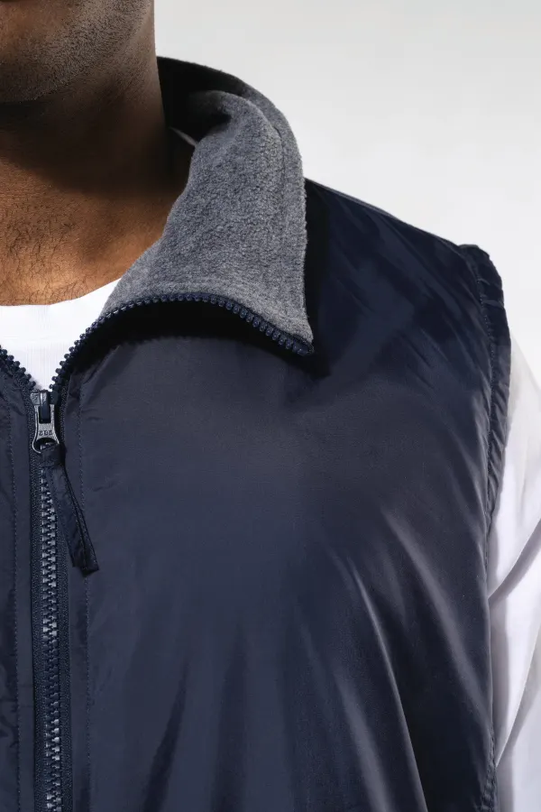 Bodywarmer doublé polaire unisexe porté — vue 3