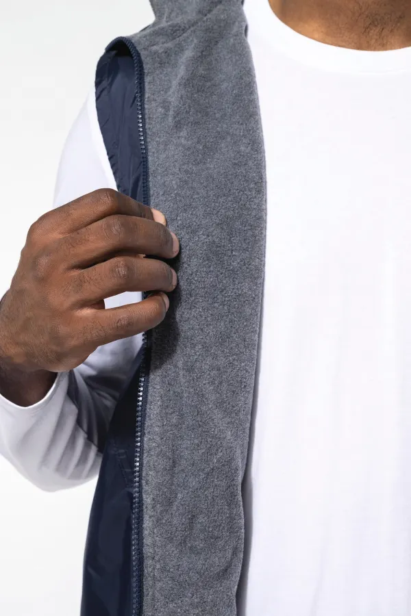 Bodywarmer doublé polaire unisexe porté — vue 4
