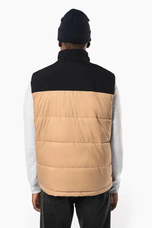 Bodywarmer matelassé bi-ton unisexe porté — vue 2
