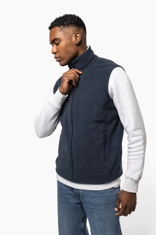 Bodywarmer micropolaire écoresponsable unisexe porté — vue 1