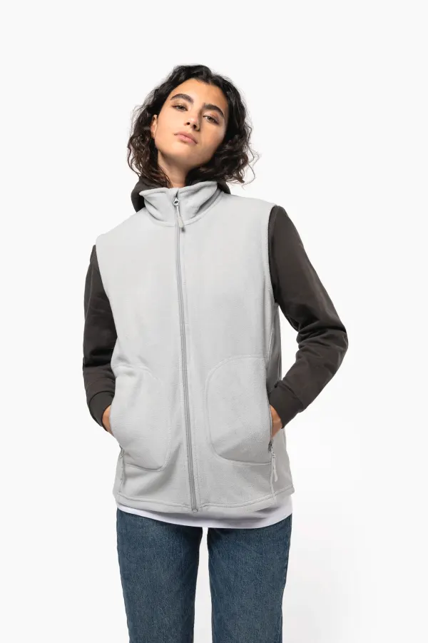 Bodywarmer micropolaire écoresponsable unisexe porté — vue 3