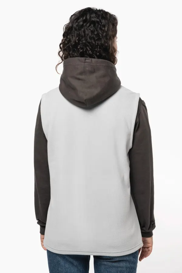 Bodywarmer micropolaire écoresponsable unisexe porté — vue 4