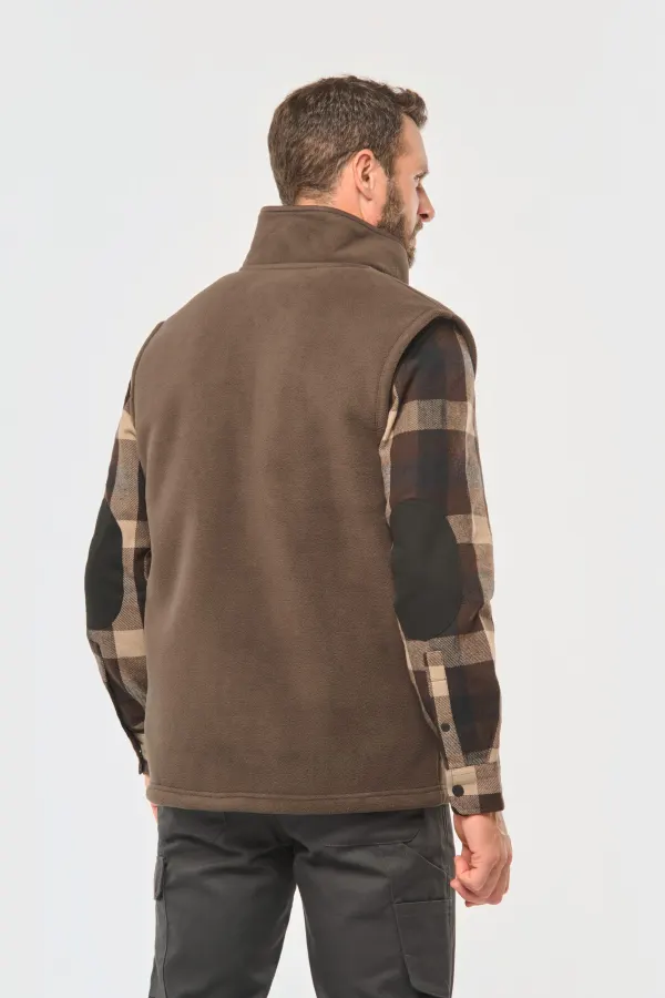 Bodywarmer polaire avec intérieur sherpa unisexe porté — vue 2