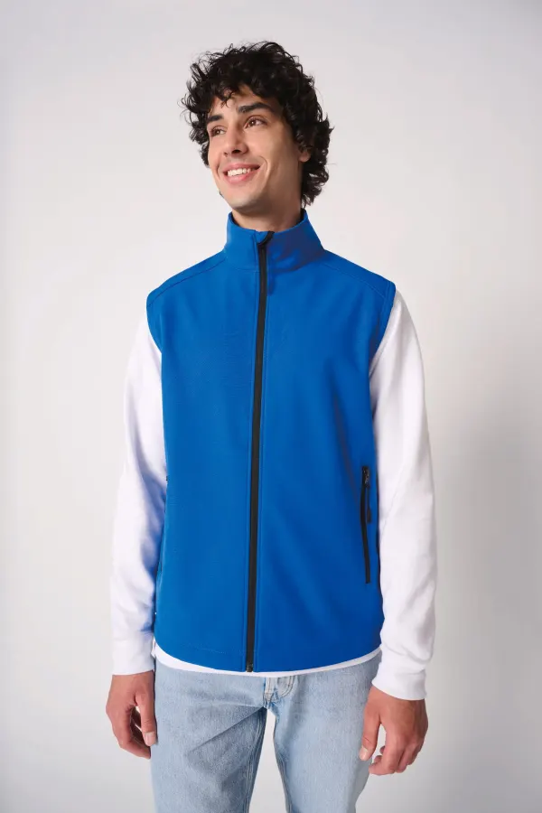 Bodywarmer softshell 2 couches unisexe porté — vue 3