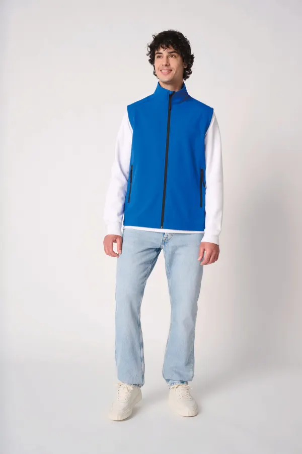 Bodywarmer softshell 2 couches unisexe porté — vue 4