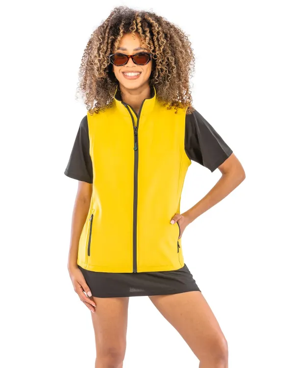 Bodywarmer Softshell Femme Printable porté — vue 2