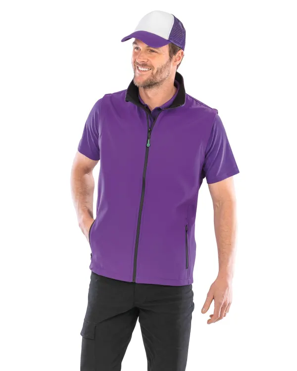 Bodywarmer Softshell Homme Printable porté — vue 1