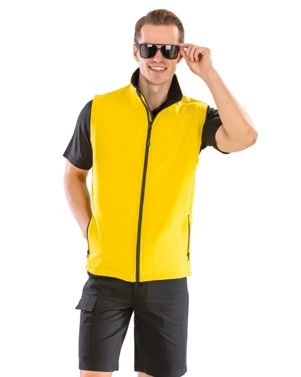 Bodywarmer Softshell Homme Printable porté — vue 3
