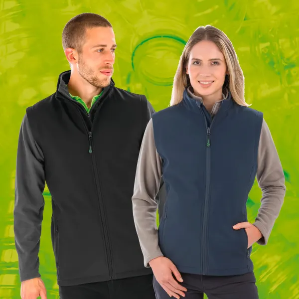 Bodywarmer softshell homme recyclé porté — vue 1