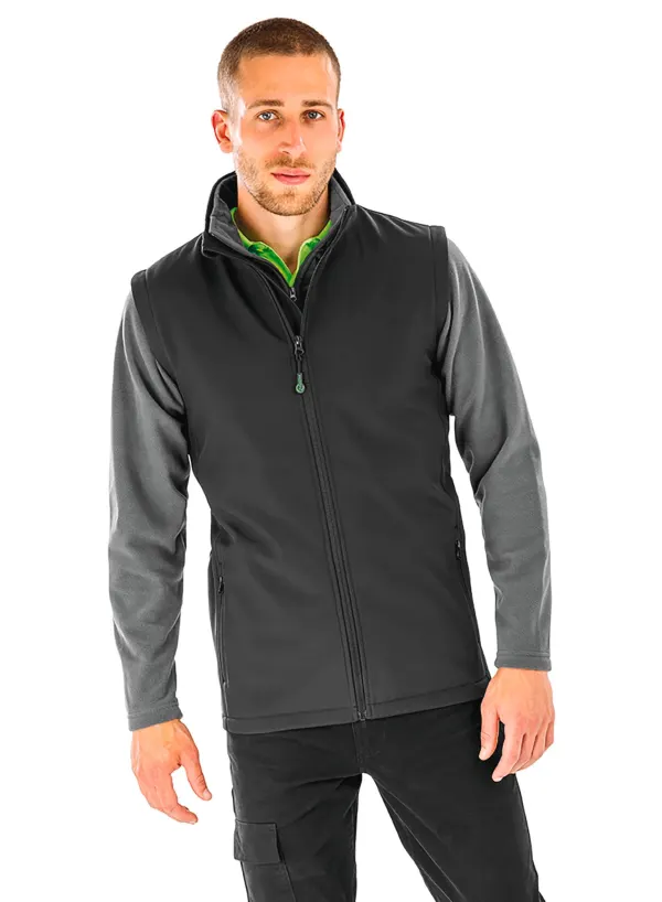 Bodywarmer softshell homme recyclé porté — vue 2