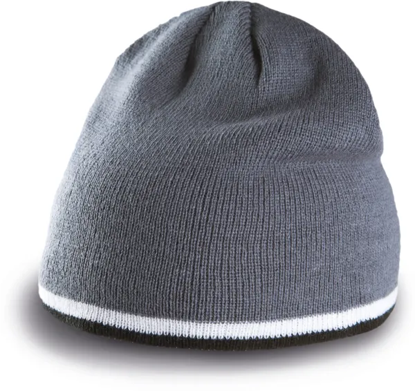 Bonnet bande bicolore contrastée porté — vue 4