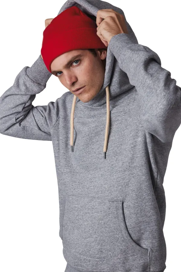 Bonnet recyclé avec revers tricoté porté — vue 3