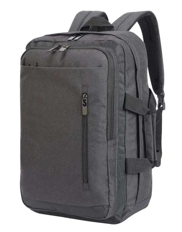 Bordeaux Hybrid Laptop Briefcase porté — vue 3