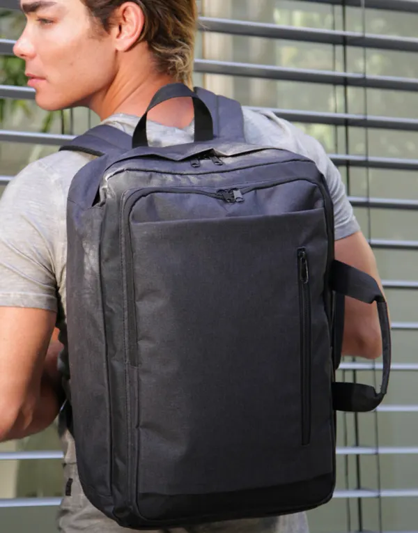Bordeaux Hybrid Laptop Briefcase porté — vue 4