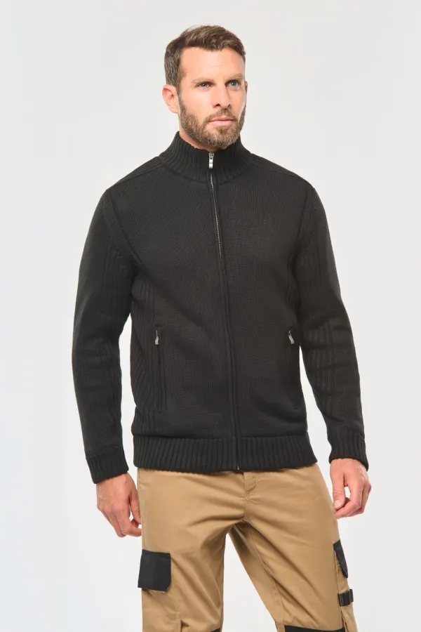 Cardigan doublé polaire homme porté — vue 1