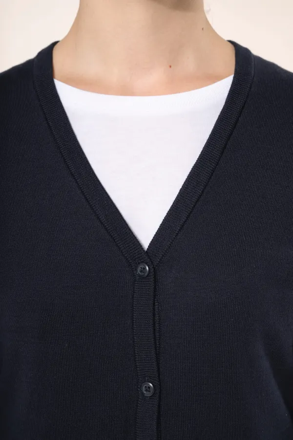 Cardigan Supima® femme porté — vue 3