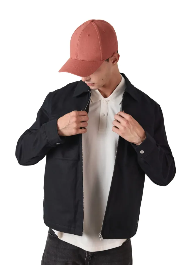 Casquette 6 panneaux en coton recyclé porté — vue 1