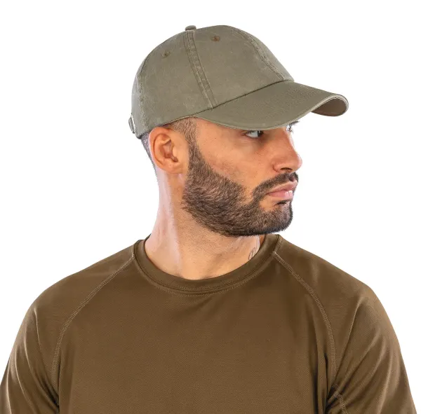 Casquette coton fine ligne lavé avec visière sandwich porté — vue 1