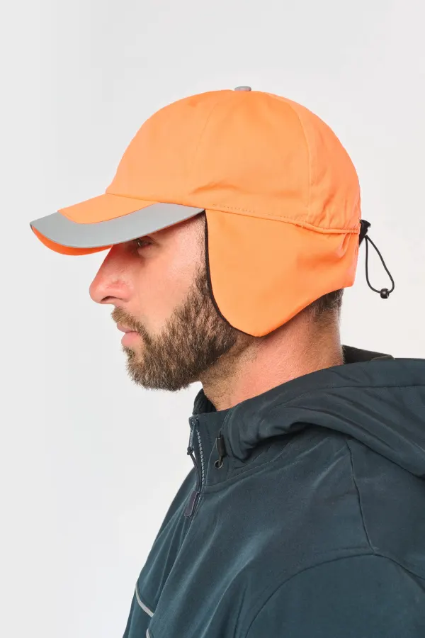 Casquette hiver fluorescente - 6 panneaux porté — vue 2