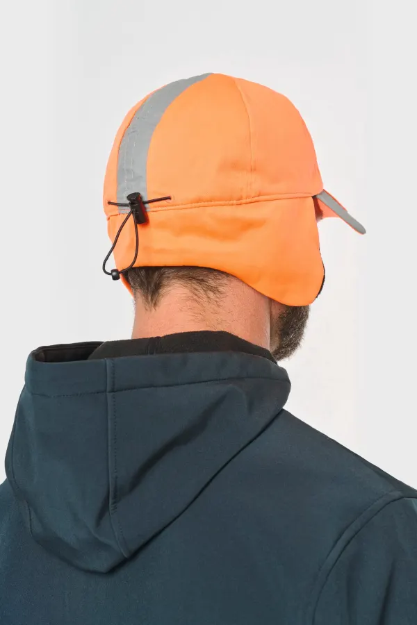 Casquette hiver fluorescente - 6 panneaux porté — vue 3