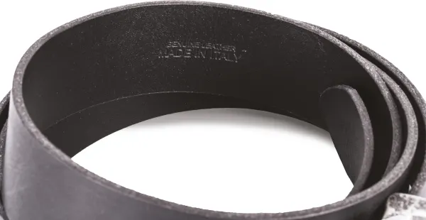 Ceinture en cuir à bord franc - 35 mm porté — vue 1