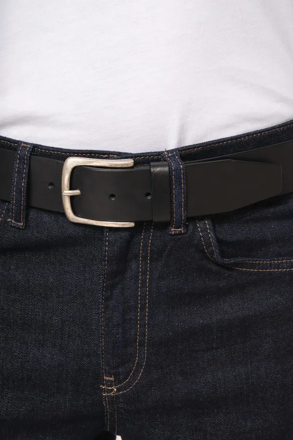 Ceinture vintage cuir homme porté — vue 1