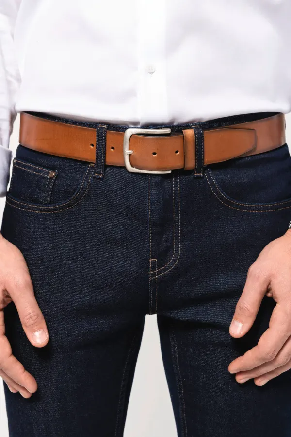 Ceinture vintage cuir homme porté — vue 3