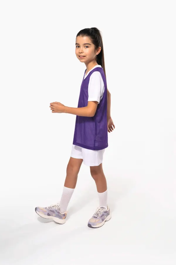 Chasuble en filet léger multisports enfant porté — vue 4