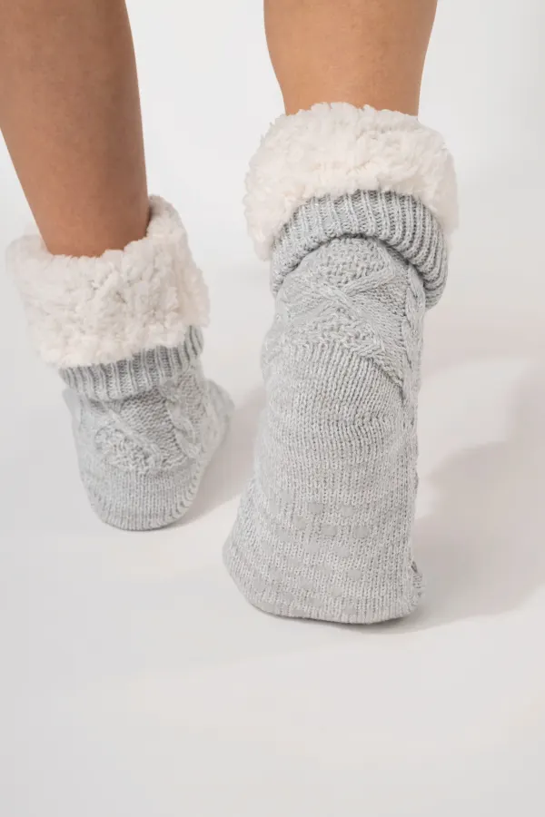 Chaussettes lounge doublées sherpa porté — vue 2