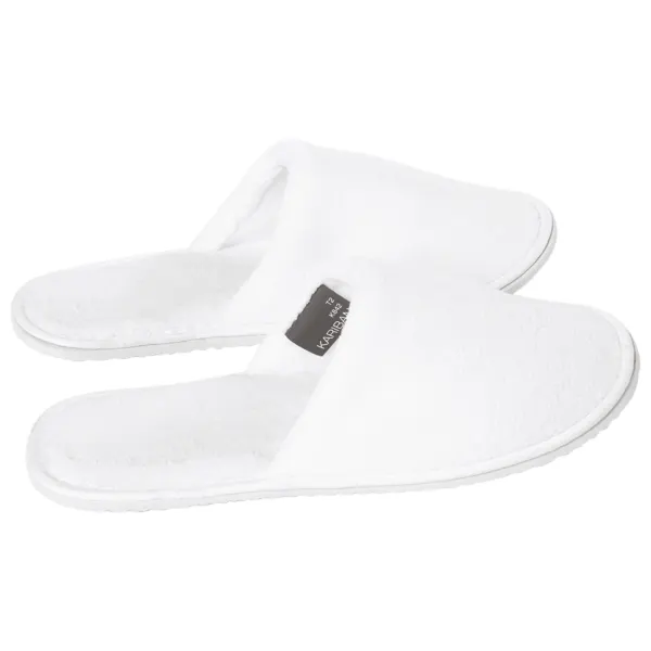 Chaussons en tissu éponge unisexe porté — vue 3