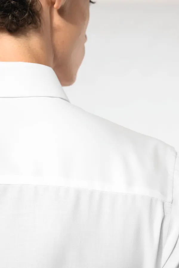 Chemise ajustée manches longues sans repassage porté — vue 3