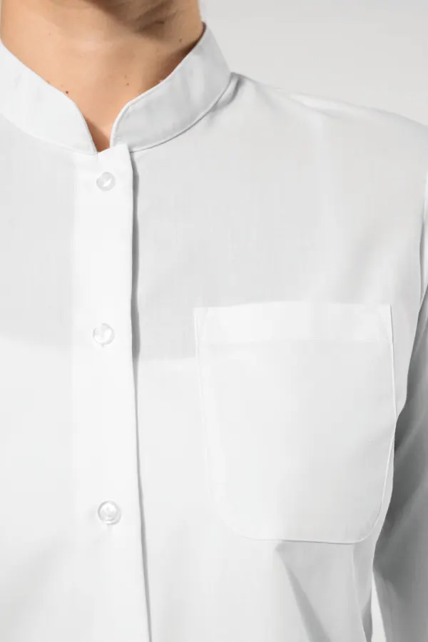 Chemise col mao manches longues femme porté — vue 3
