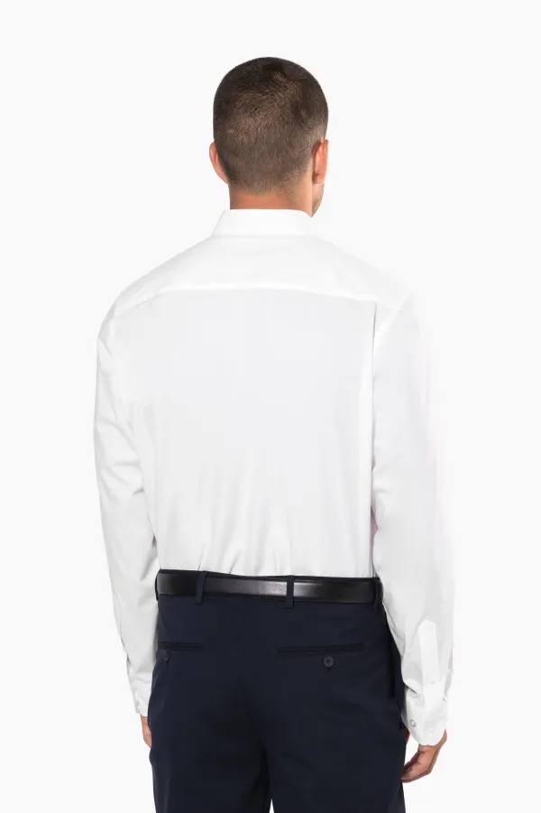 Chemise col mao manches longues porté — vue 1