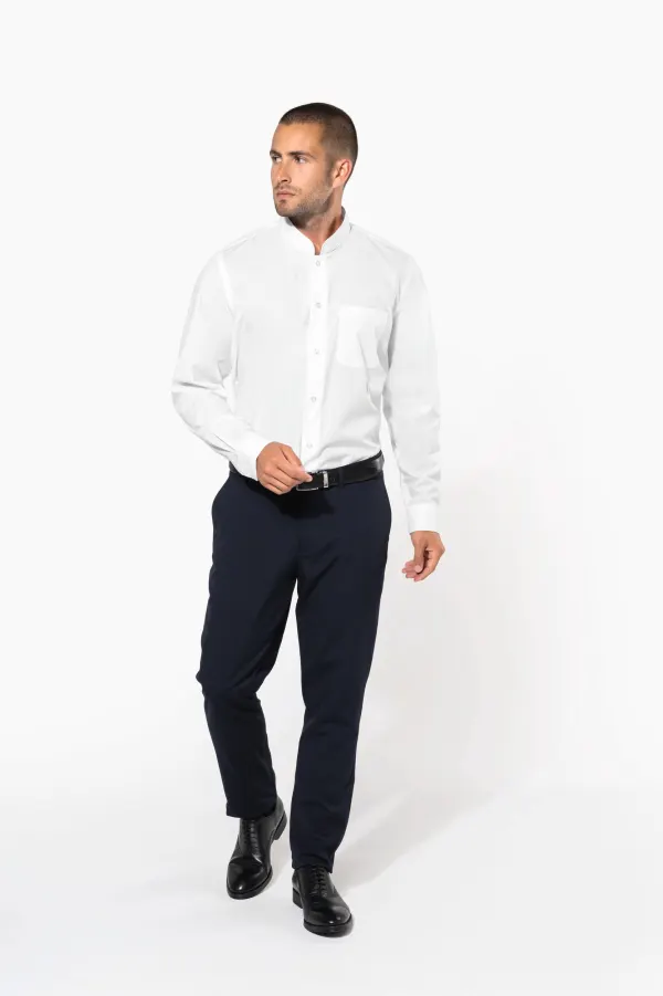 Chemise col mao manches longues porté — vue 3