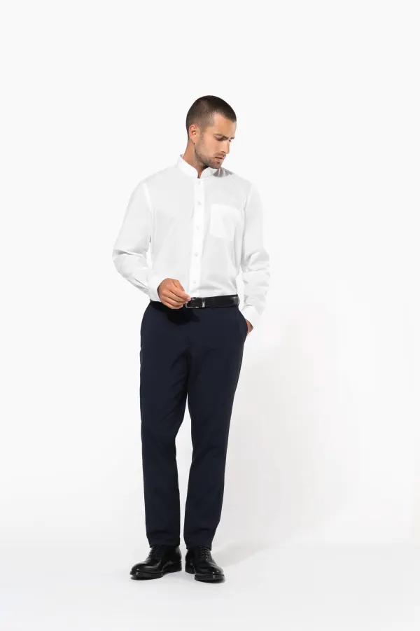 Chemise col mao manches longues porté — vue 4