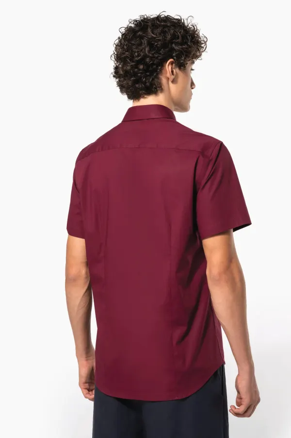 Chemise coton / élasthanne manches courtes porté — vue 1