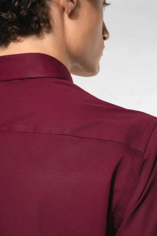Chemise coton / élasthanne manches courtes porté — vue 4