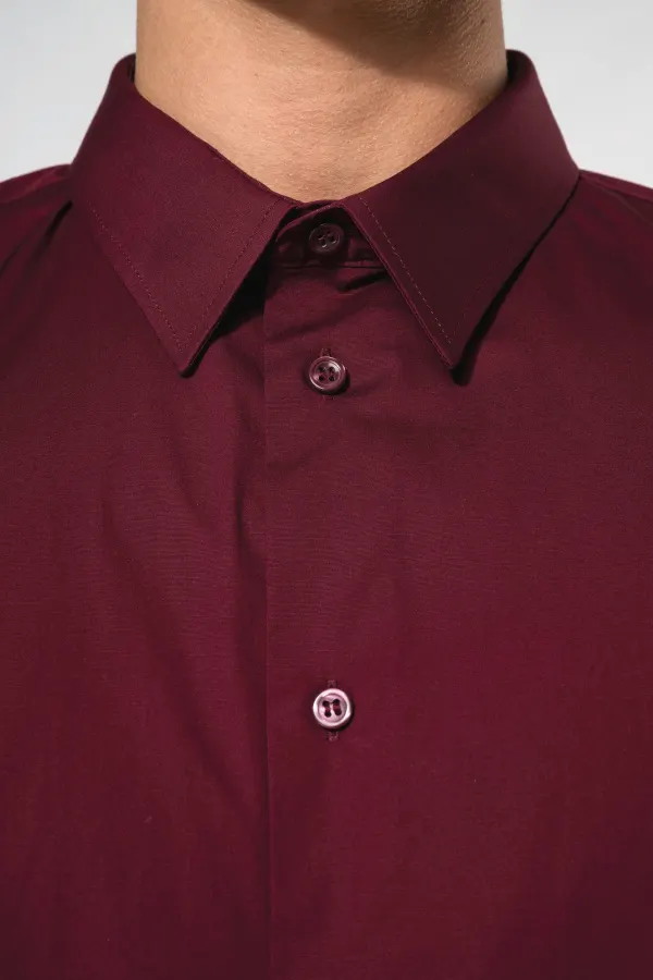 Chemise coton / élasthanne manches longues homme porté — vue 2