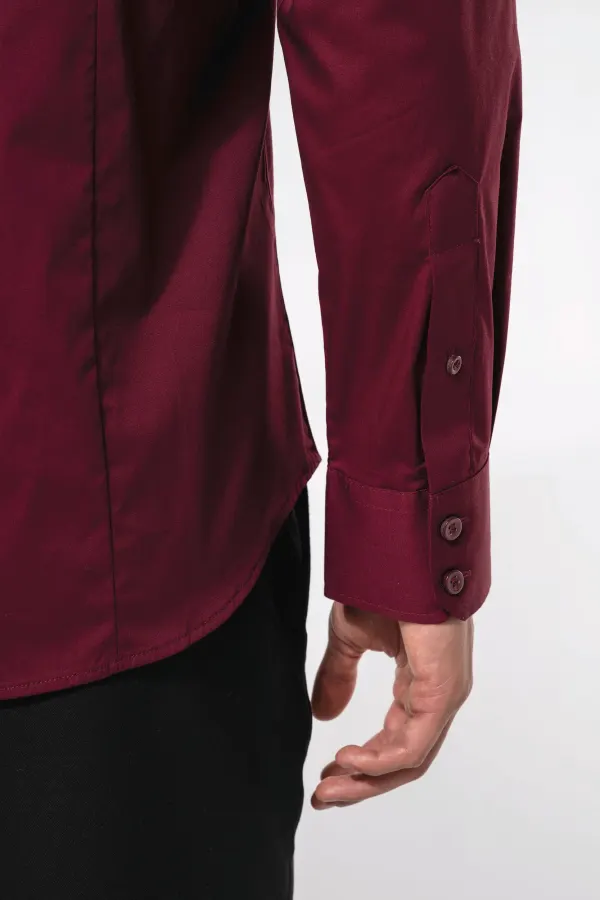Chemise coton / élasthanne manches longues homme porté — vue 3
