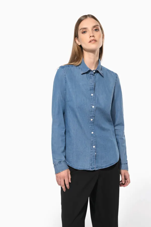 Chemise denim femme porté — vue 2