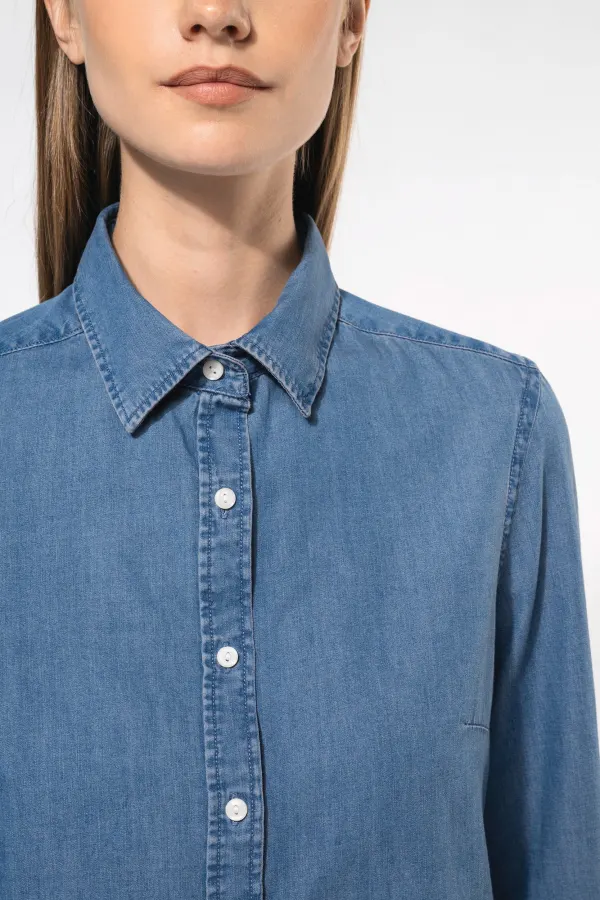 Chemise denim femme porté — vue 3