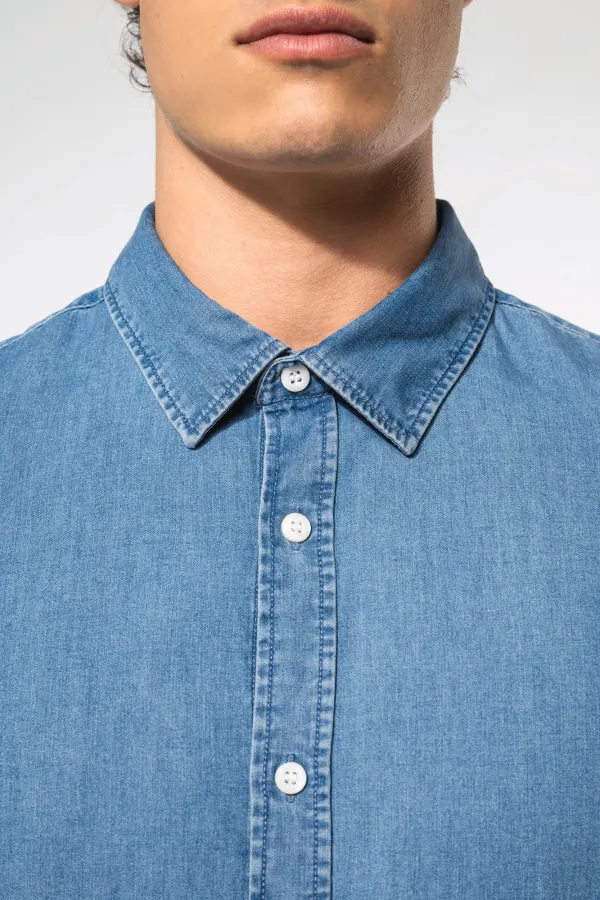 Chemise denim homme porté — vue 2